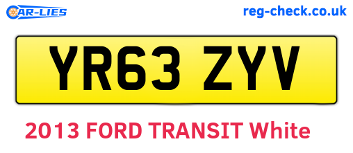 YR63ZYV are the vehicle registration plates.