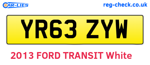 YR63ZYW are the vehicle registration plates.