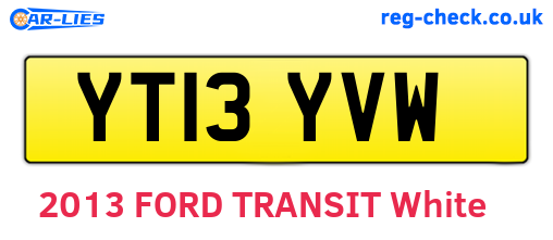 YT13YVW are the vehicle registration plates.