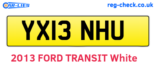YX13NHU are the vehicle registration plates.