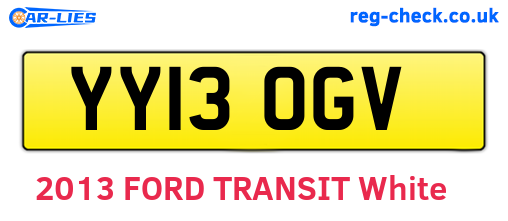 YY13OGV are the vehicle registration plates.