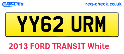 YY62URM are the vehicle registration plates.