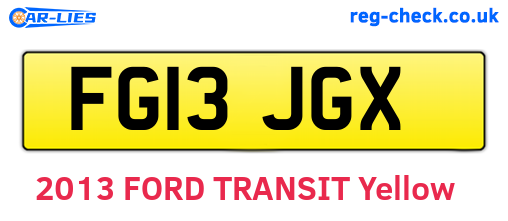 FG13JGX are the vehicle registration plates.