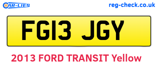 FG13JGY are the vehicle registration plates.