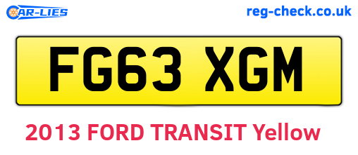 FG63XGM are the vehicle registration plates.