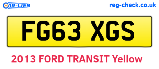 FG63XGS are the vehicle registration plates.