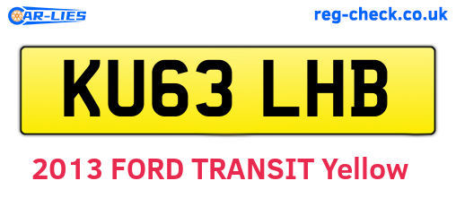 KU63LHB are the vehicle registration plates.