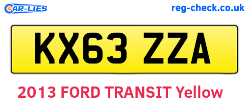 KX63ZZA are the vehicle registration plates.
