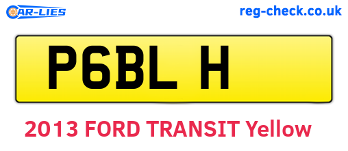 P6BLH are the vehicle registration plates.