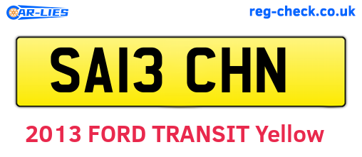 SA13CHN are the vehicle registration plates.