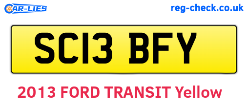 SC13BFY are the vehicle registration plates.