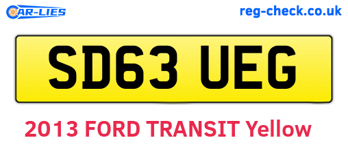 SD63UEG are the vehicle registration plates.