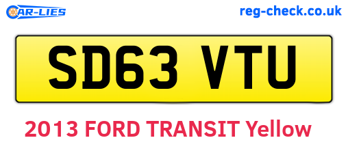 SD63VTU are the vehicle registration plates.