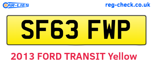 SF63FWP are the vehicle registration plates.