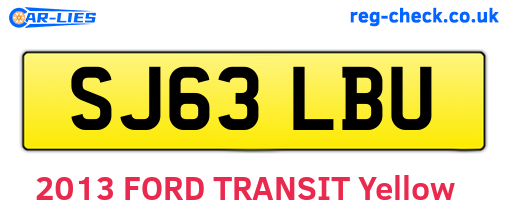 SJ63LBU are the vehicle registration plates.