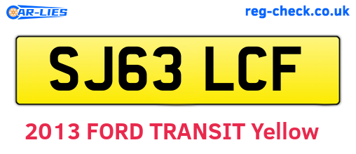 SJ63LCF are the vehicle registration plates.