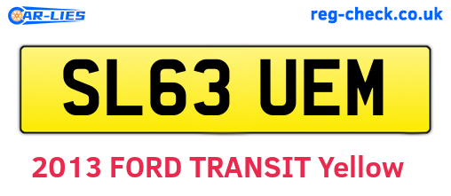 SL63UEM are the vehicle registration plates.