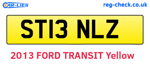 ST13NLZ are the vehicle registration plates.