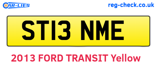 ST13NME are the vehicle registration plates.