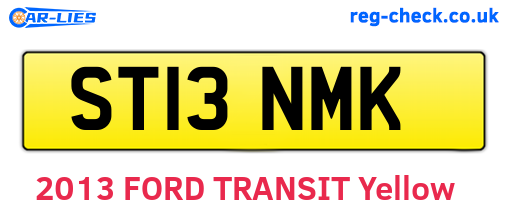 ST13NMK are the vehicle registration plates.