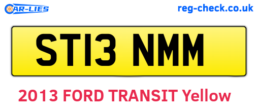 ST13NMM are the vehicle registration plates.