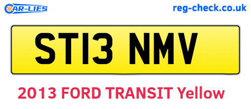 ST13NMV are the vehicle registration plates.