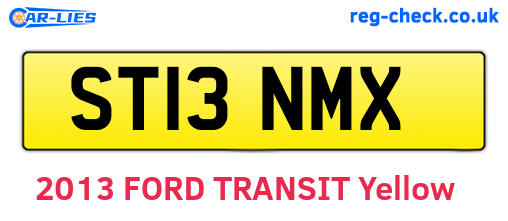 ST13NMX are the vehicle registration plates.