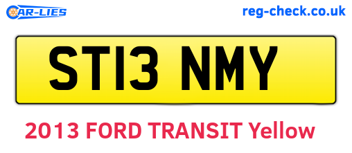 ST13NMY are the vehicle registration plates.