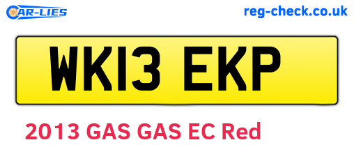WK13EKP are the vehicle registration plates.