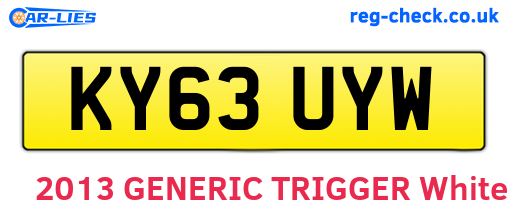 KY63UYW are the vehicle registration plates.