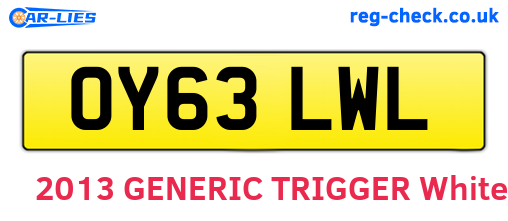 OY63LWL are the vehicle registration plates.