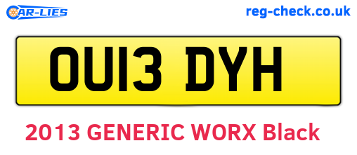 OU13DYH are the vehicle registration plates.