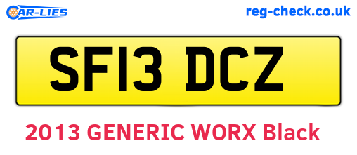 SF13DCZ are the vehicle registration plates.