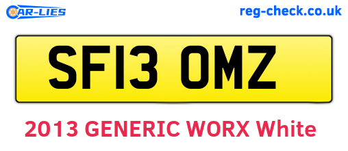SF13OMZ are the vehicle registration plates.