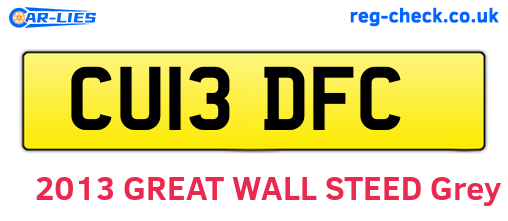 CU13DFC are the vehicle registration plates.