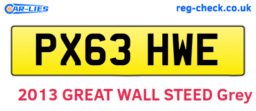 PX63HWE are the vehicle registration plates.