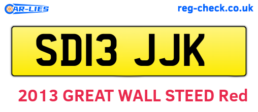 SD13JJK are the vehicle registration plates.