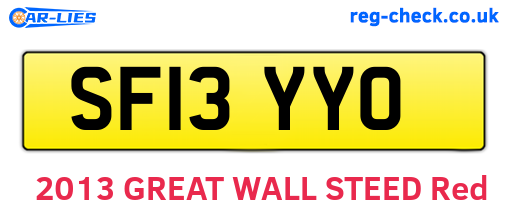 SF13YYO are the vehicle registration plates.