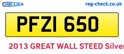 PFZ1650 are the vehicle registration plates.