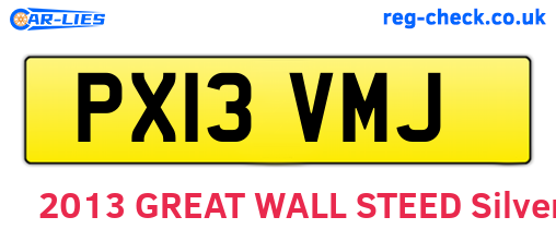 PX13VMJ are the vehicle registration plates.