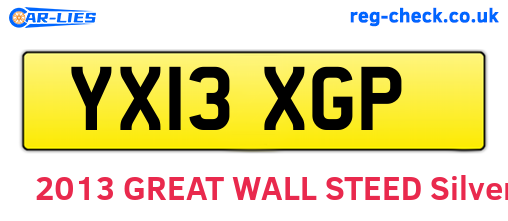 YX13XGP are the vehicle registration plates.