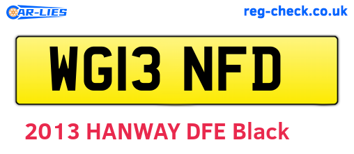 WG13NFD are the vehicle registration plates.