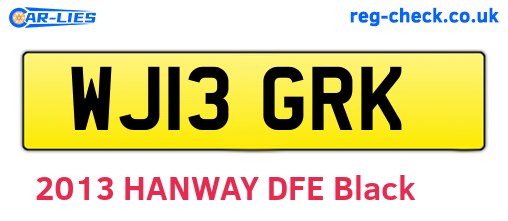 WJ13GRK are the vehicle registration plates.