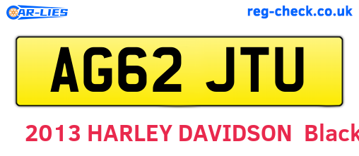 AG62JTU are the vehicle registration plates.