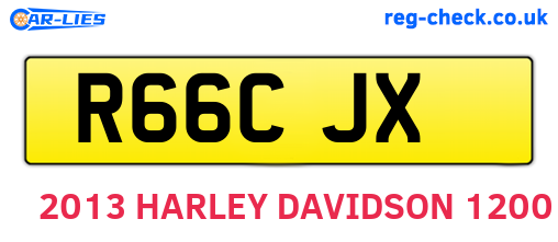 R66CJX are the vehicle registration plates.