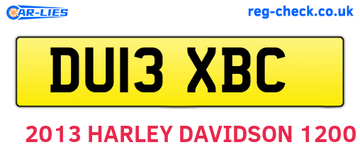 DU13XBC are the vehicle registration plates.
