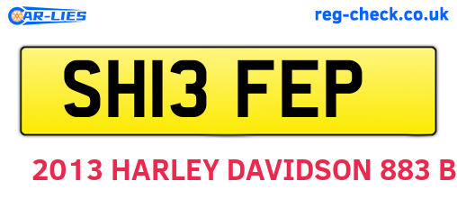 SH13FEP are the vehicle registration plates.