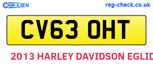 CV63OHT are the vehicle registration plates.