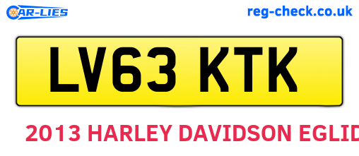 LV63KTK are the vehicle registration plates.
