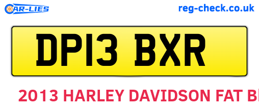 DP13BXR are the vehicle registration plates.